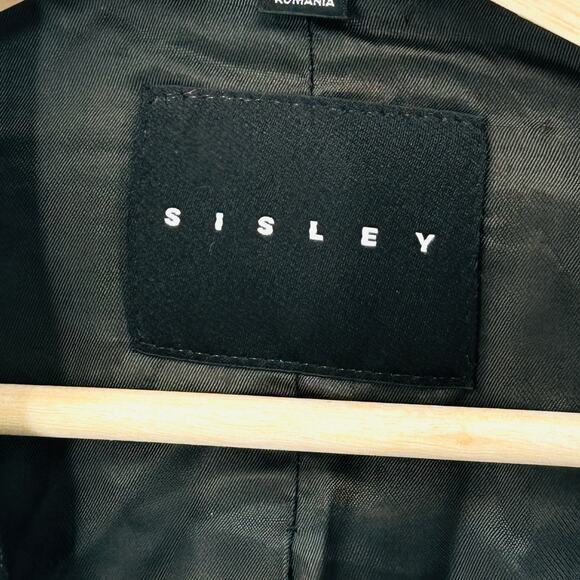 Y2K Sisley Black Pinstripe Two-Button Minimalist Blazer Jacket - Picture 5 of 7